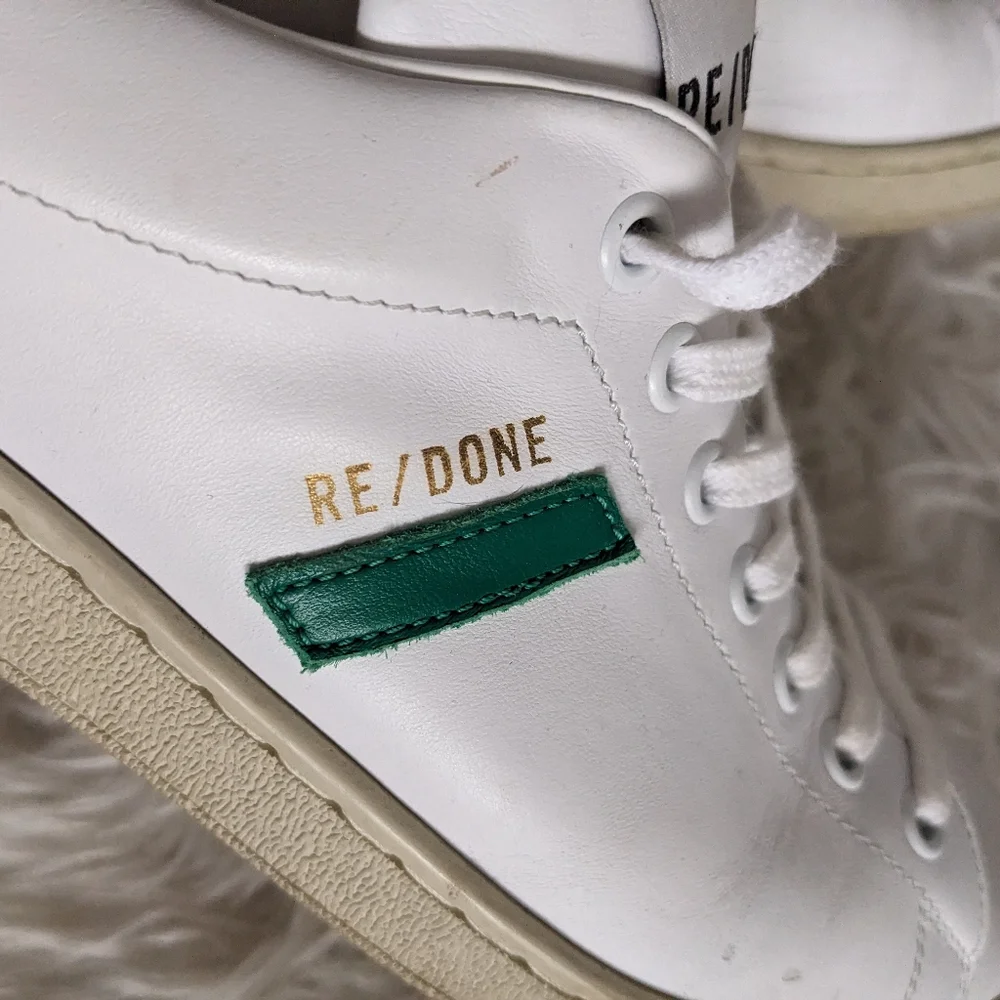 Redone 70s Sneaker Tennis Shoe Green + White Sz 40 10